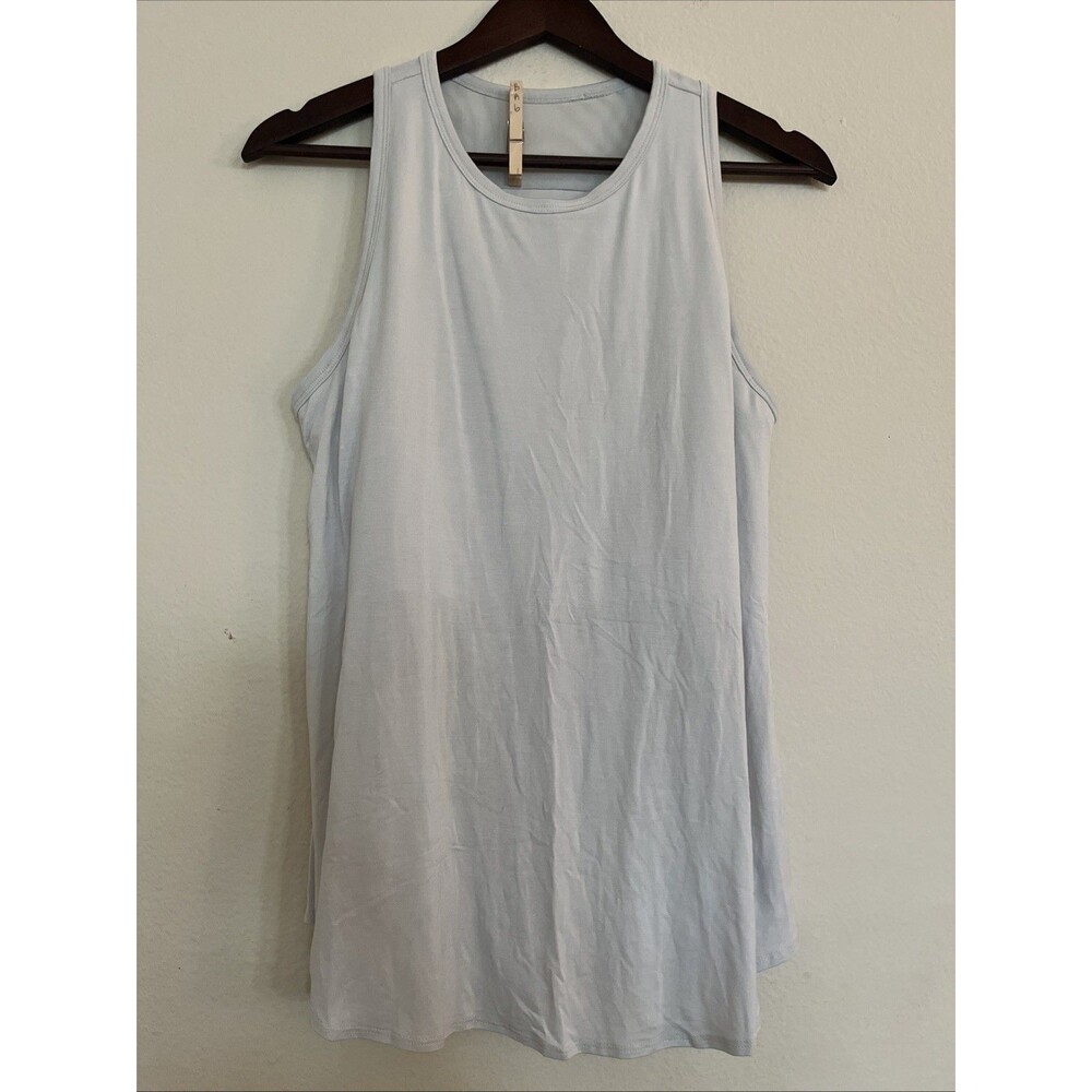 SHEBIRD Blue Solid Built-In Bra Tank Top Women's  Sleeveless Mesh Pads SZ 5 L
